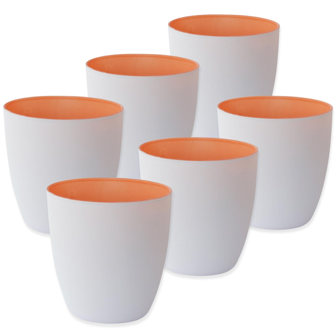 6 Stk Duni Kerzenhalter Poppie 85x90mm Teelichthalter Kerzenglas Weiß-Mandarin