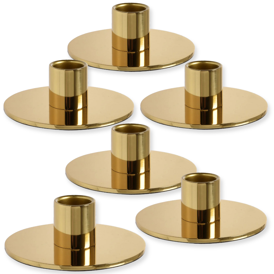 6er Set Duni Tide Kerzenhalter für Stabkerzen Kerzenständer Rustic Metall - gold