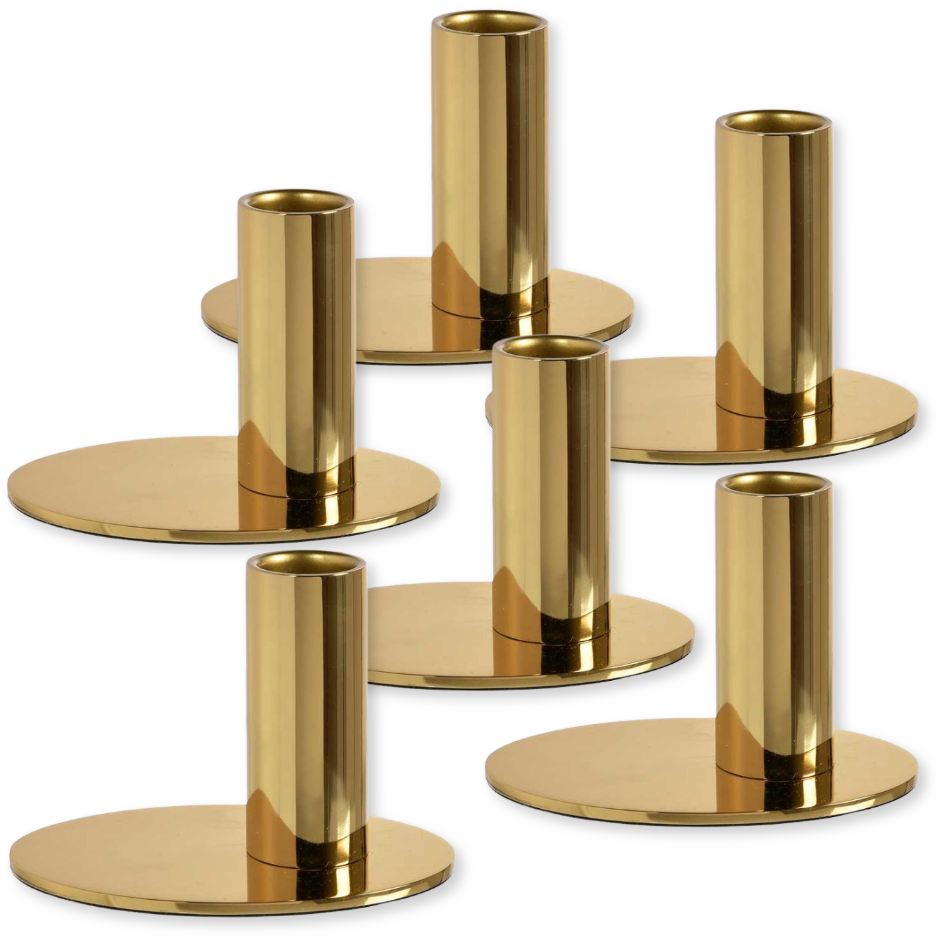 6er Set Duni Tide Kerzenhalter für Stabkerzen Kerzenständer Rustic Metall - gold