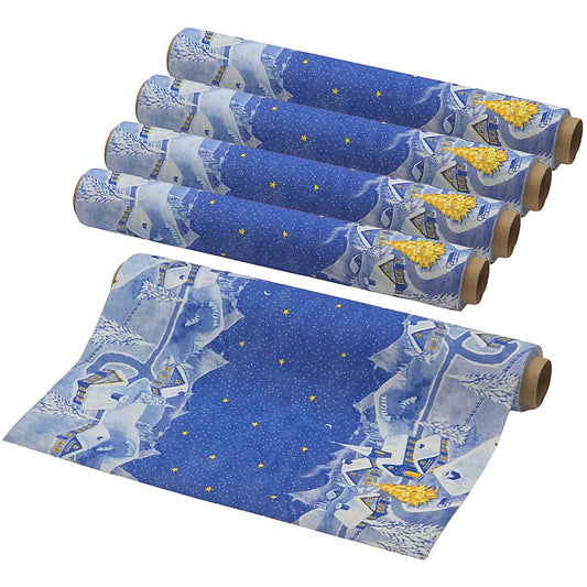 24 Meter Dunicel Tischläufer 40cm breit Tischband stoffähnlich (5 Ro.x4,8m) - Silent Night blau