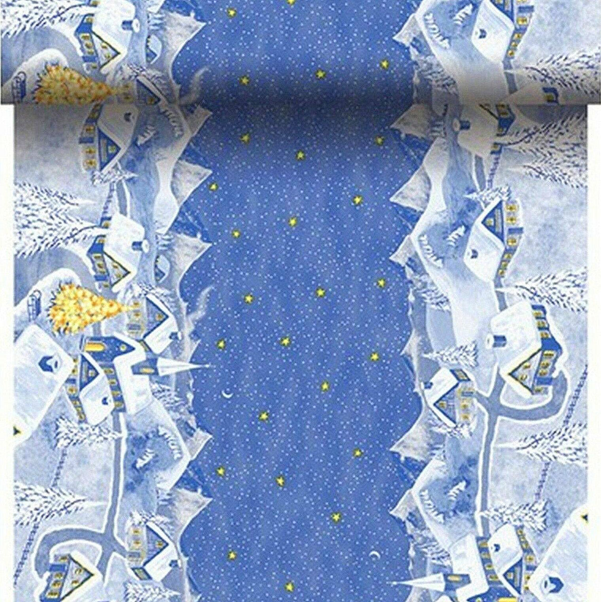 38 Meter Dunicel Tischläufer 40cm breit Tischband stoffähnlich (8 Rollen) - Silent Night blau