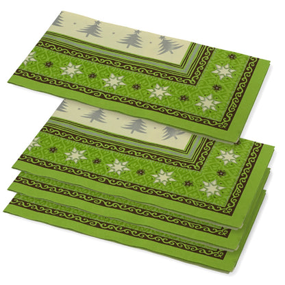 Dunicel Mitteldecken 84x84cm Tischdecken Weihnachten CHALET - grün-creme-gold