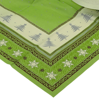 Dunicel Mitteldecken 84x84cm Tischdecken Weihnachten CHALET - grün-creme-gold