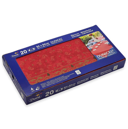 100 Stück Dunicel Mitteldecken 84x84cm Tischdecken Weihnachten (5x20er) TRADITIONS rot