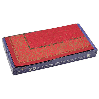 20 Stück Dunicel Mitteldecken 84x84cm Tischdecken Weihnachten Christmas DREAMS - rot