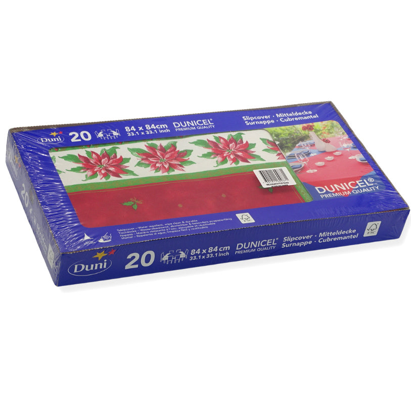 Dunicel Mitteldecken 84x84cm Tischdecken Weihnachten - Weihnachtsstern rot-grün