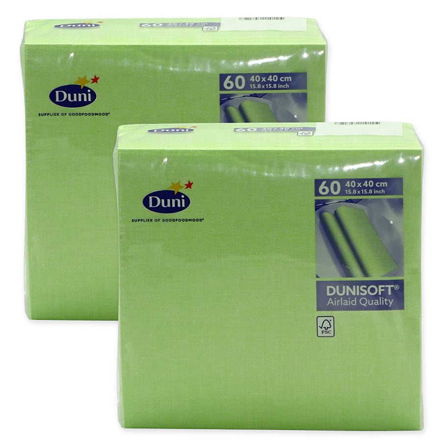 120 Stück Dunisoft Airlaid Servietten 40x40cm stoffähnlich Leinenoptik FEEL-grün (2x60er)