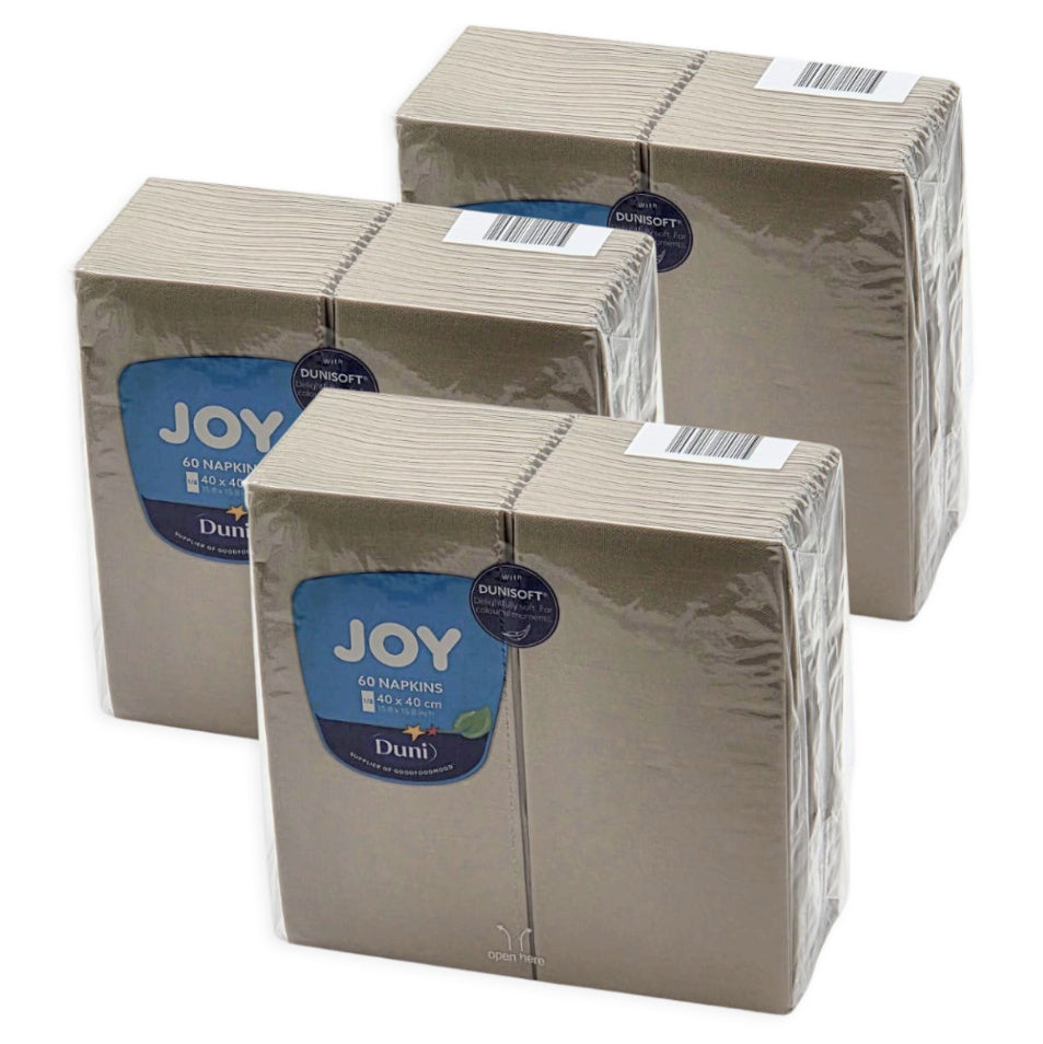 180 Stück Dunisoft Servietten 40x40cm 1/8 Falz stoffähnlich Airlaid B-Ware (3x60er)