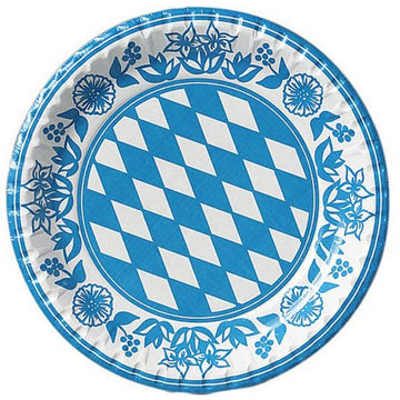 160 Einweg Pappteller rund Ø 22cm - Bayernraute (16x10er)