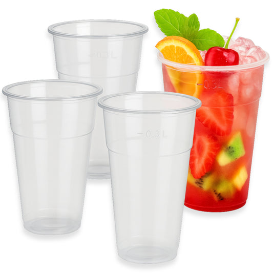 1.250 Stk Einwegbecher 0,3L Plastikbecher Ausschankbecher Trinkbecher (25x50) klar