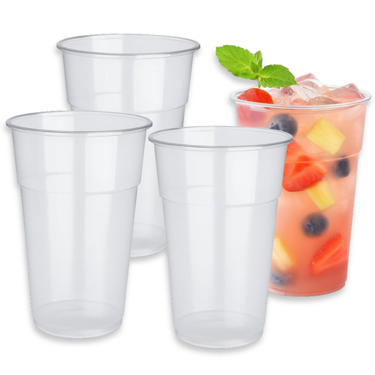 1.250 Stück Plastikbecher 0,3L Ausschankbecher Trinkbecher (25x50) klar