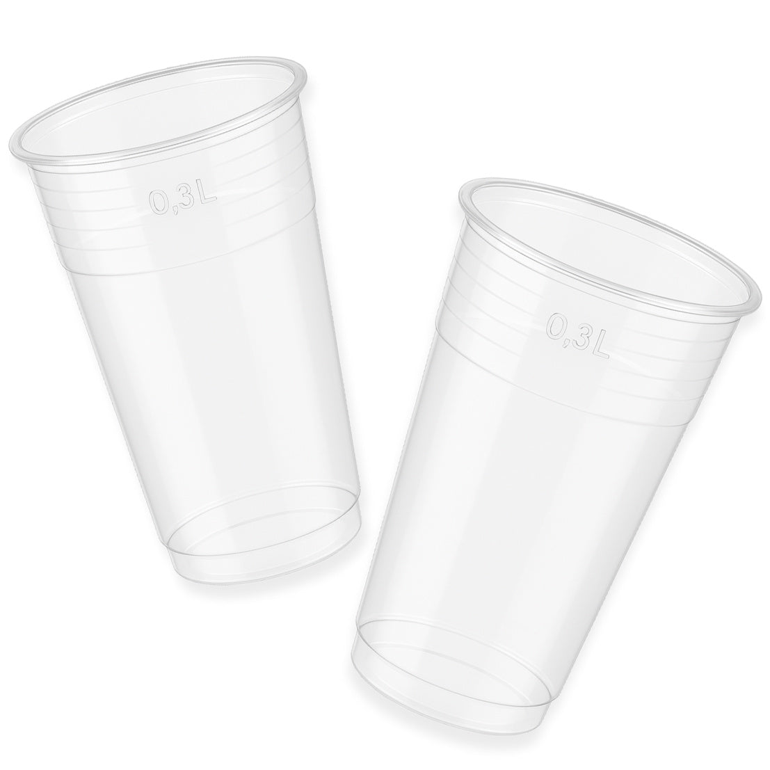 1.250 Stück Plastikbecher 0,3L Ausschankbecher Trinkbecher (25x50) klar