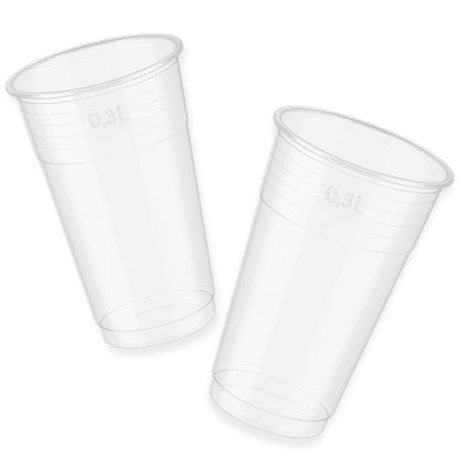 1.250 Stk Einwegbecher 0,3L Plastikbecher Ausschankbecher Trinkbecher (25x50) klar