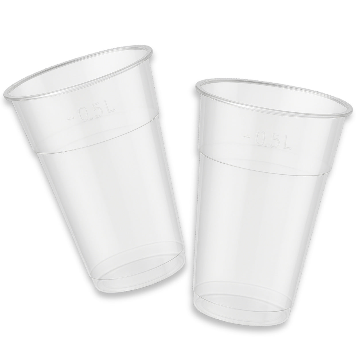 1.000 Stück Plastikbecher 0,5L Ausschankbecher Bierbecher (20x50) klar