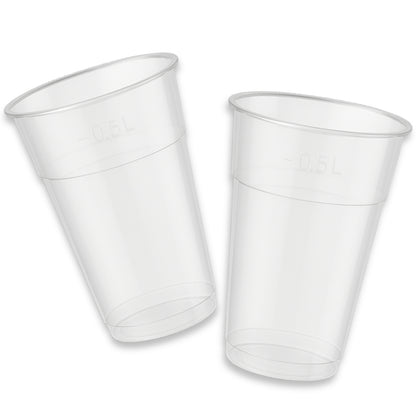 1.000 Stk Einwegbecher 0,5L Plastikbecher Ausschankbecher Bierbecher (20x50) klar