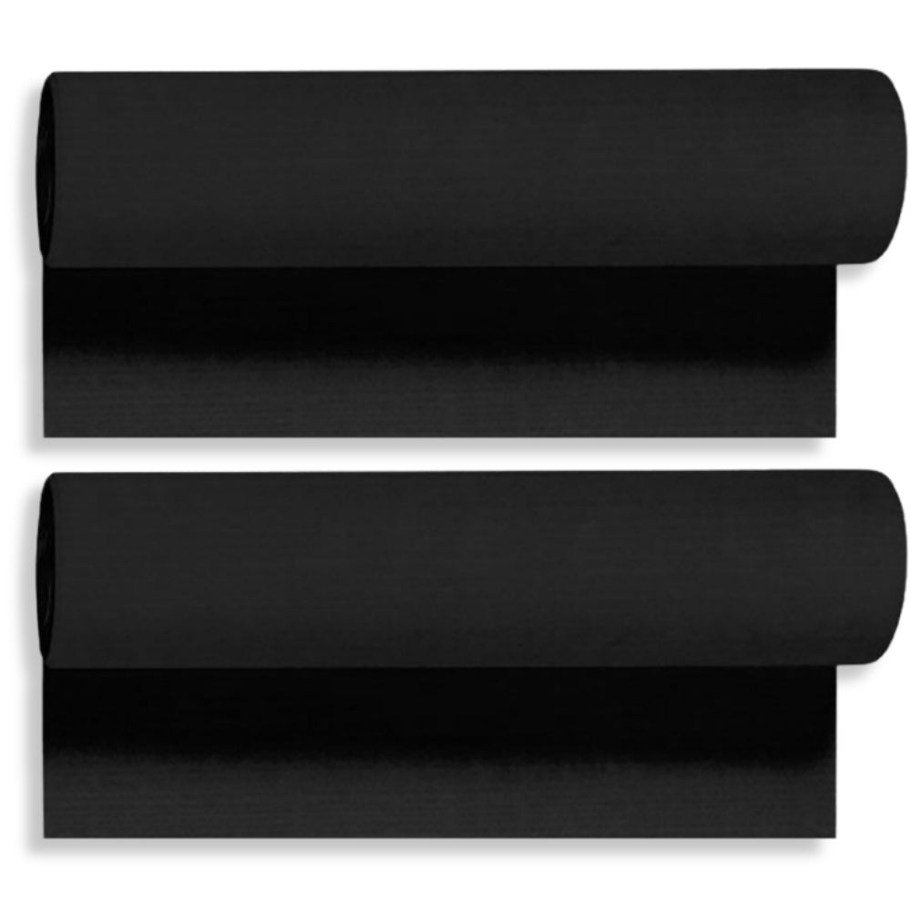 48 Meter Duni Evolin Tischläufer 41cm breit Tischband - Schwarz (2x24m)
