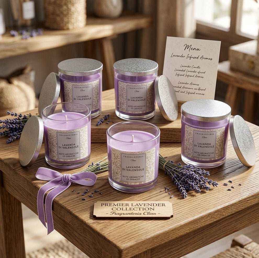 6er Set Fragranteria Duftgläser 80x72mm Duftkerzen im Glas Kerzenglas - Lavendel