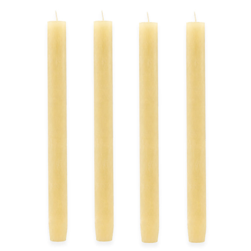 32 Stk Rustik Stabkerzen 270x23mm durchgefärbt Dinnerkerzen (2x16er) - Hellgelb