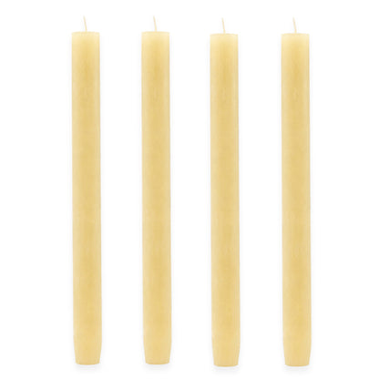 32 Stk Rustik Stabkerzen 270x23mm durchgefärbt Dinnerkerzen (2x16er) - Hellgelb
