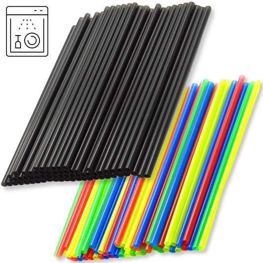 1.000 Stk Jumbo Mehrweg Trinkhalme 240x8mm Strohhalme Plastik wiederverwendbar (2x500er)