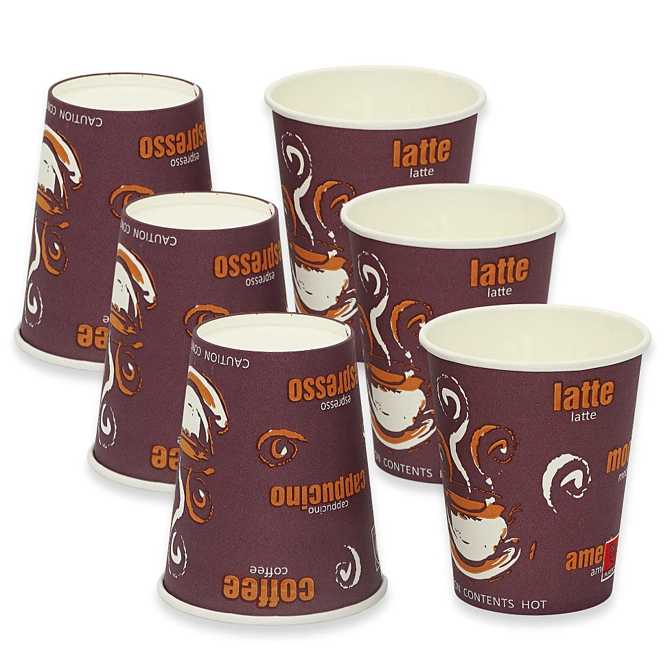 1.000 Stück Kaffeebecher Pappbecher 200ml Coffee To Go Trinkbecher braun-weiß (20x50er)
