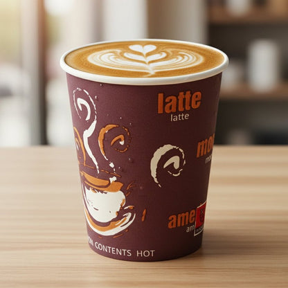 1.000 Stk Kaffeebecher Pappbecher 200ml Coffee to go Trinkbecher braun-weiß (20x50er)