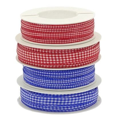 50 Meter Karoband Schleifenband 6mm/10mm breit Vichy