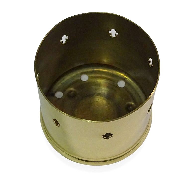 10 Stk Kerzenhalter Grableuchte Ø 80x75mm Laterne Windlicht Grablicht Grabschmuck Metall - gold