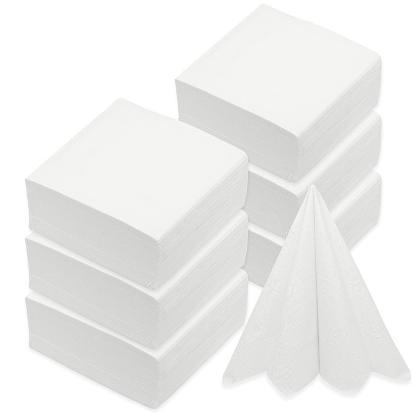 300 Stück Klassik Servietten 40x40cm 4-lagig 1/4 Falz - weiß (6x50er)