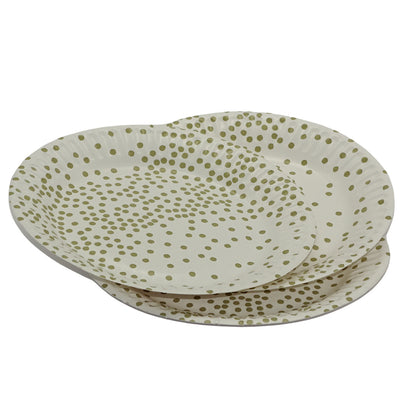 720 Bio Kuchenteller Ø 15cm Fingerfood Einweg Pappteller weiß-gold (72x10er)
