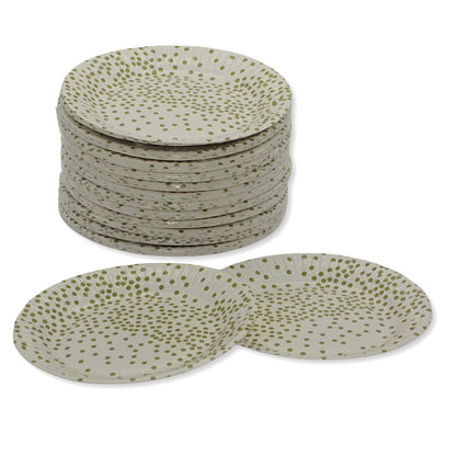 720 Bio Kuchenteller Ø 15cm Fingerfood Einweg Pappteller weiß-gold (72x10er)