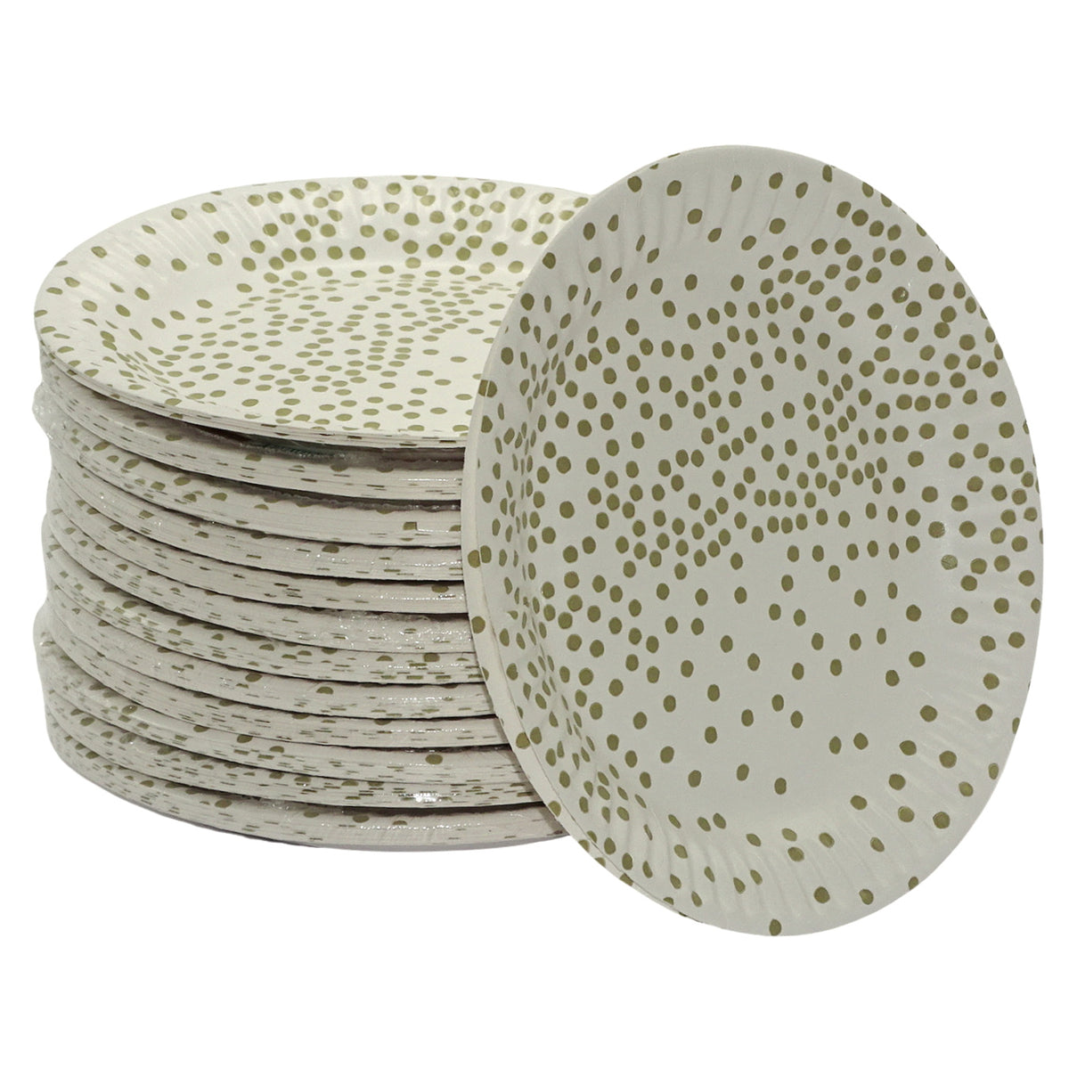 720-tlg. Bio Kuchenteller Ø 15cm Fingerfood Einweg Pappteller klein weiß-gold (72x10er)