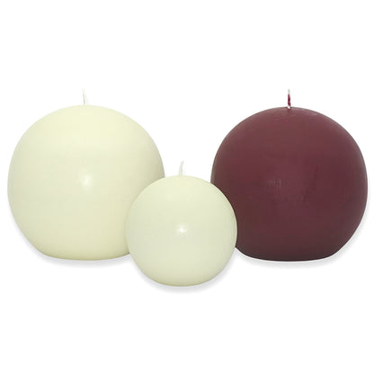 4 Stück XXL Kugelkerzen Ø 145 mm Ballkerzen Dekokerzen glatt B-Ware