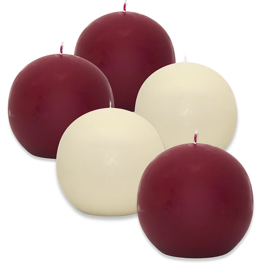 4 Stück XXL Kugelkerzen Ø 145 mm Ballkerzen Dekokerzen glatt B-Ware