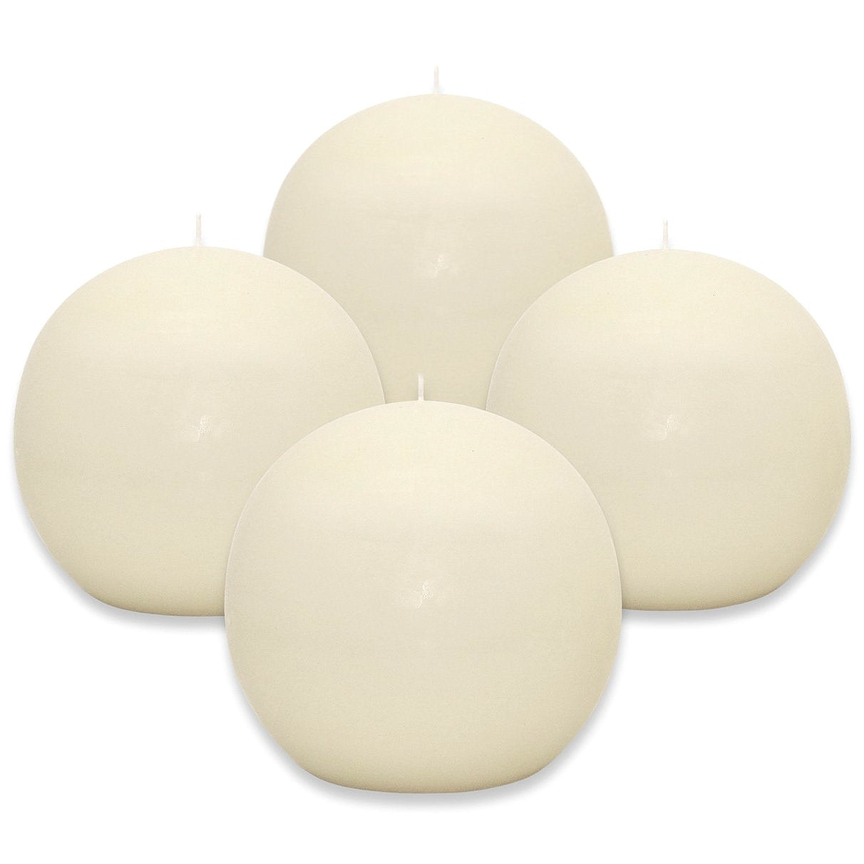 4 Stück XXL Kugelkerzen Ø 145 mm Ballkerzen Dekokerzen glatt B-Ware