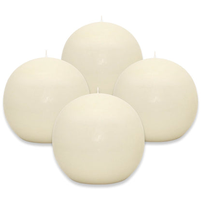 4 Stück XXL Kugelkerzen Ø 145 mm Ballkerzen Dekokerzen glatt B-Ware