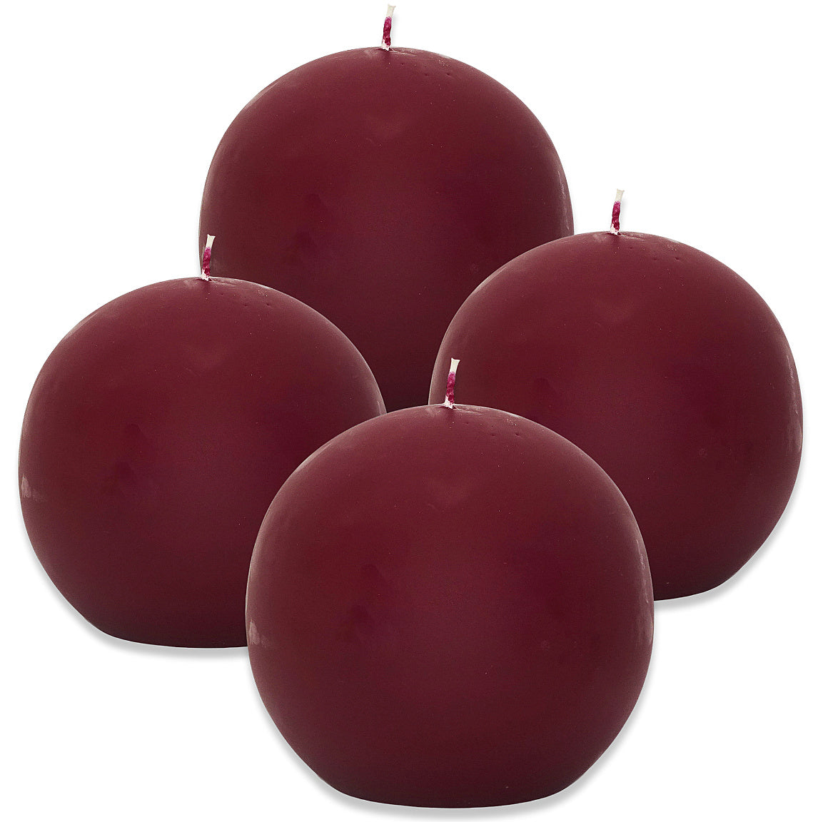 4 Stück XXL Kugelkerzen Ø 145 mm Ballkerzen Dekokerzen glatt B-Ware