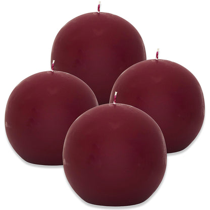 4 Stück XXL Kugelkerzen Ø 145 mm Ballkerzen Dekokerzen glatt B-Ware