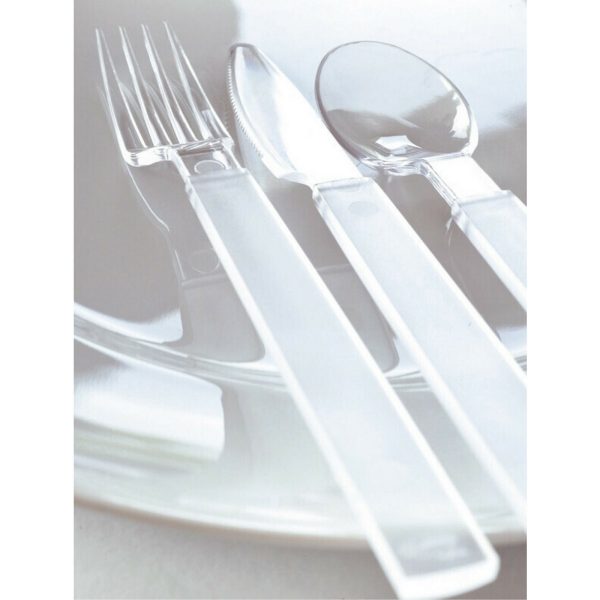 1.000-tlg. Duni Mehrweg Besteck Messer 170mm Plastik stabil transparent (20x50er)