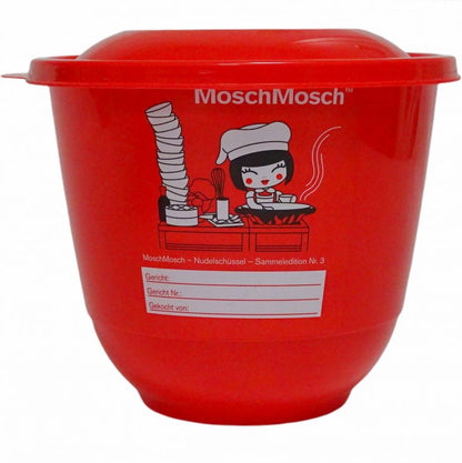 100 Mehrweg PP Schalen mit Deckel 1200ml 150x120mm Nudelschüssel rund Rot