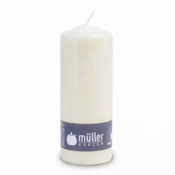 6 Stk Müller Stumpenkerzen 180x68mm BBS Durchbrandsperre - Elfenbein