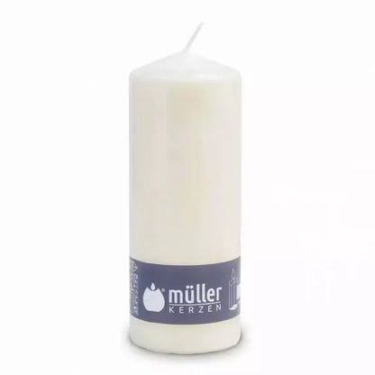 6 Müller Stumpenkerzen 180x68mm BBS Durchbrandsperre - Elfenbein