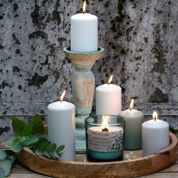 12 Stk Actuel Stumpenkerzen 100x68mm Blockkerzen 25h Säulenkerzen glatt (2x6er)