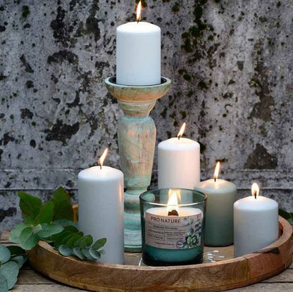 12 Stk Actuel Stumpenkerzen 100x68mm Blockkerzen 25h Säulenkerzen glatt (2x6er)