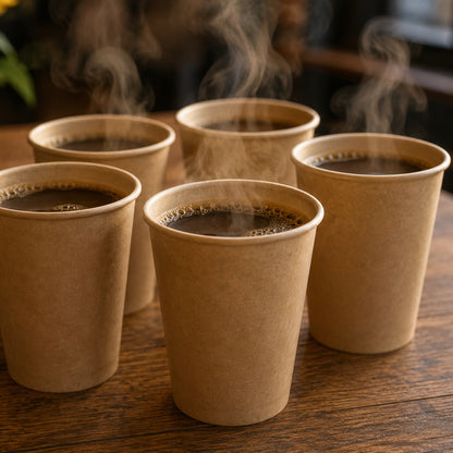 1.000 Stk Kaffeebecher Pappbecher 180ml Coffee to go Trinkbecher - Braun (20x50er)