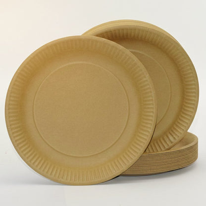 1.000 Stk Pappteller rund Ø23cm Einwegteller Imbissteller Menüteller (10x100er) Braun