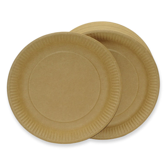 1.000 Stk Pappteller rund Ø23cm Einwegteller Imbissteller Menüteller (10x100er) Braun