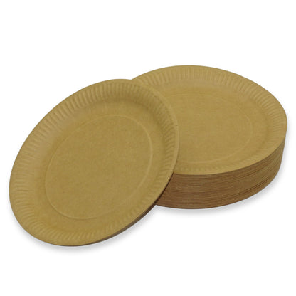 1.000 Stk Pappteller rund Ø23cm Einwegteller Imbissteller Menüteller (10x100er) Braun