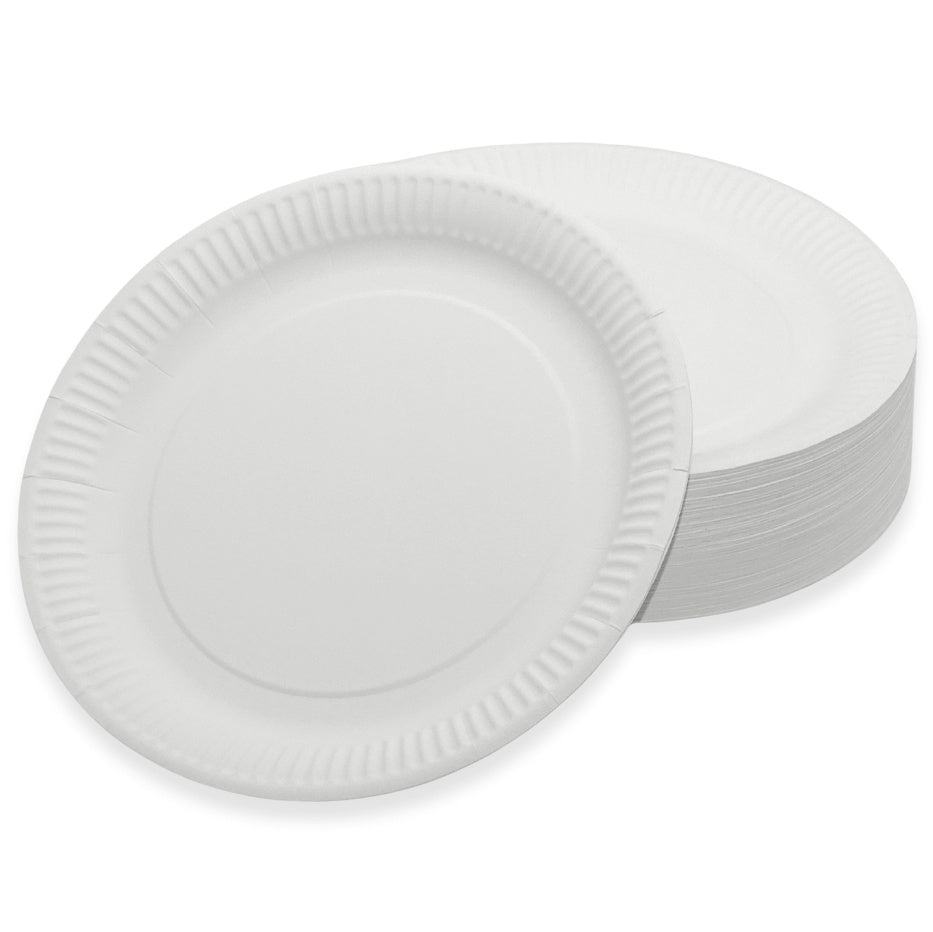 1.000 Stk Pappteller rund Ø23cm Einwegteller Imbissteller Menüteller (10x100er) weiß