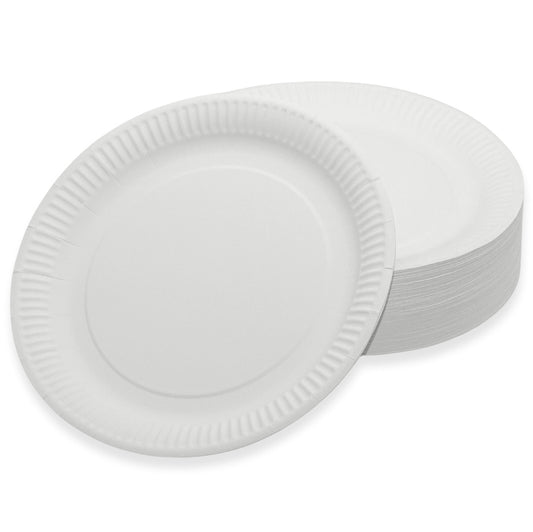 1.000 Stk Pappteller rund Ø23cm Einwegteller Imbissteller Menüteller (10x100er) weiß